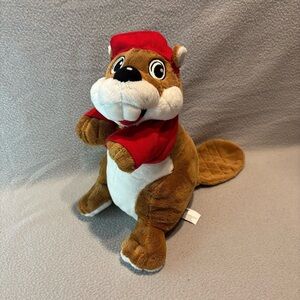 Buc-ees 11" Inch Plush Bucky Beaver Red Hat Red Logo Shirt JAAG Stuffed Animal